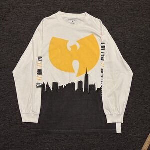 Wu Tang Clan Men T-Shirt Large White Y2K Logo City Hip Hop Rap Tee Ghostface
